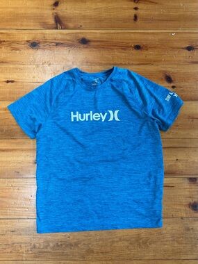 Hurley Blue Heathered Short Sleeve Rashguard - UPF 50+